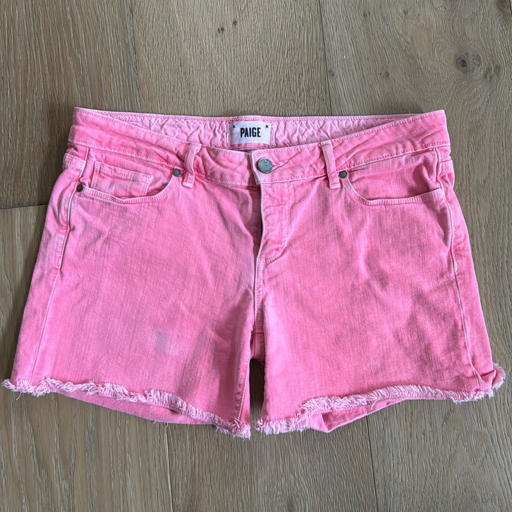 Paige Denim Pink Cut Off Shorts